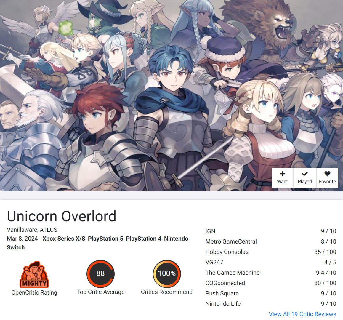 ...Сегодня состоялся релиз тактической ролевой игры Unicorn Overlord от сту...